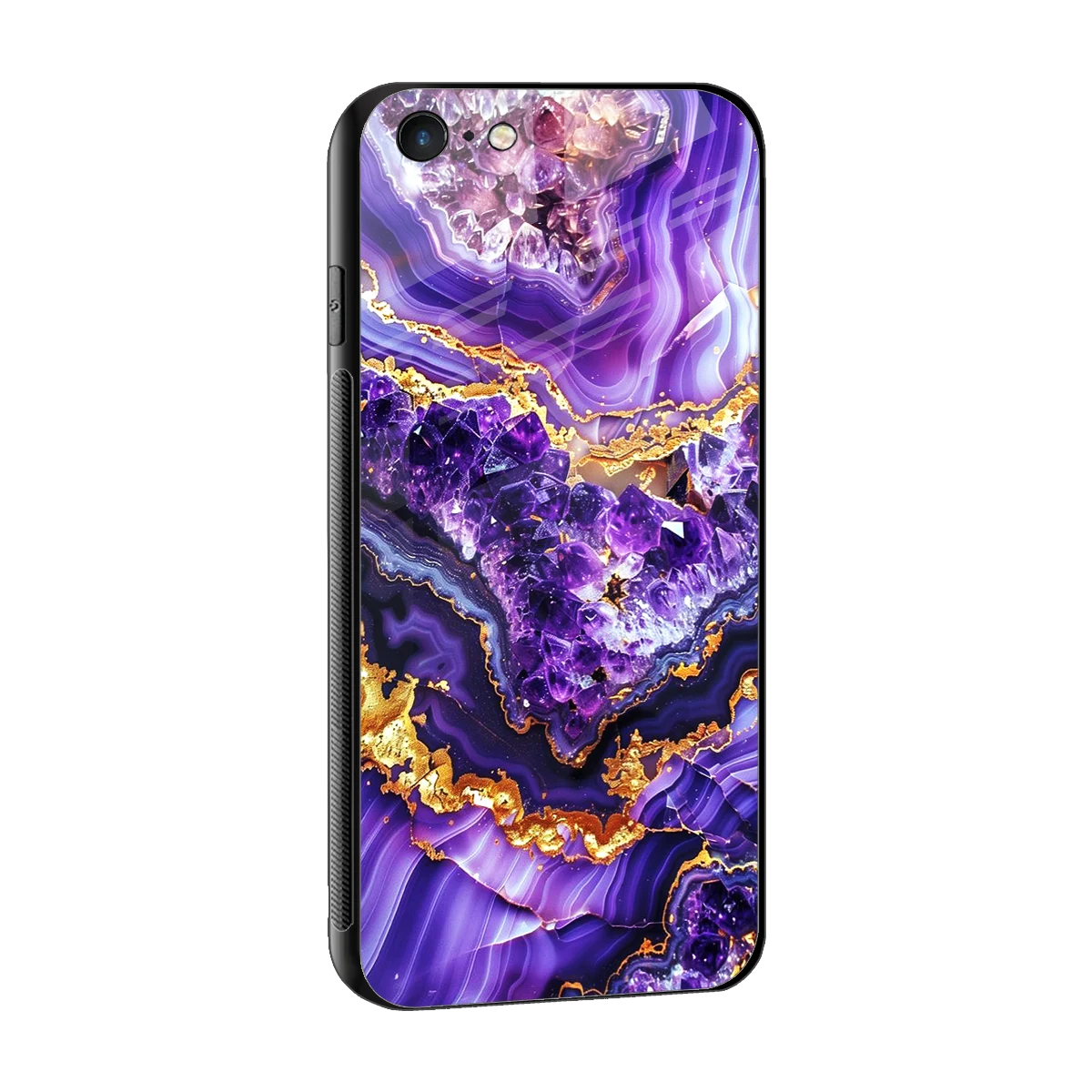 Purple Majesty sleek iphone 6 cover with tempered glass back and TPU edges