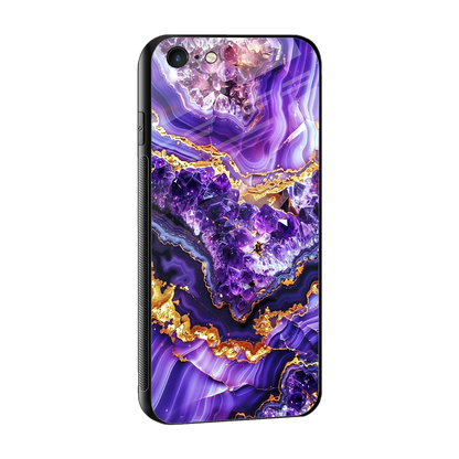 Purple Majesty sleek iphone 6 cover with tempered glass back and TPU edges