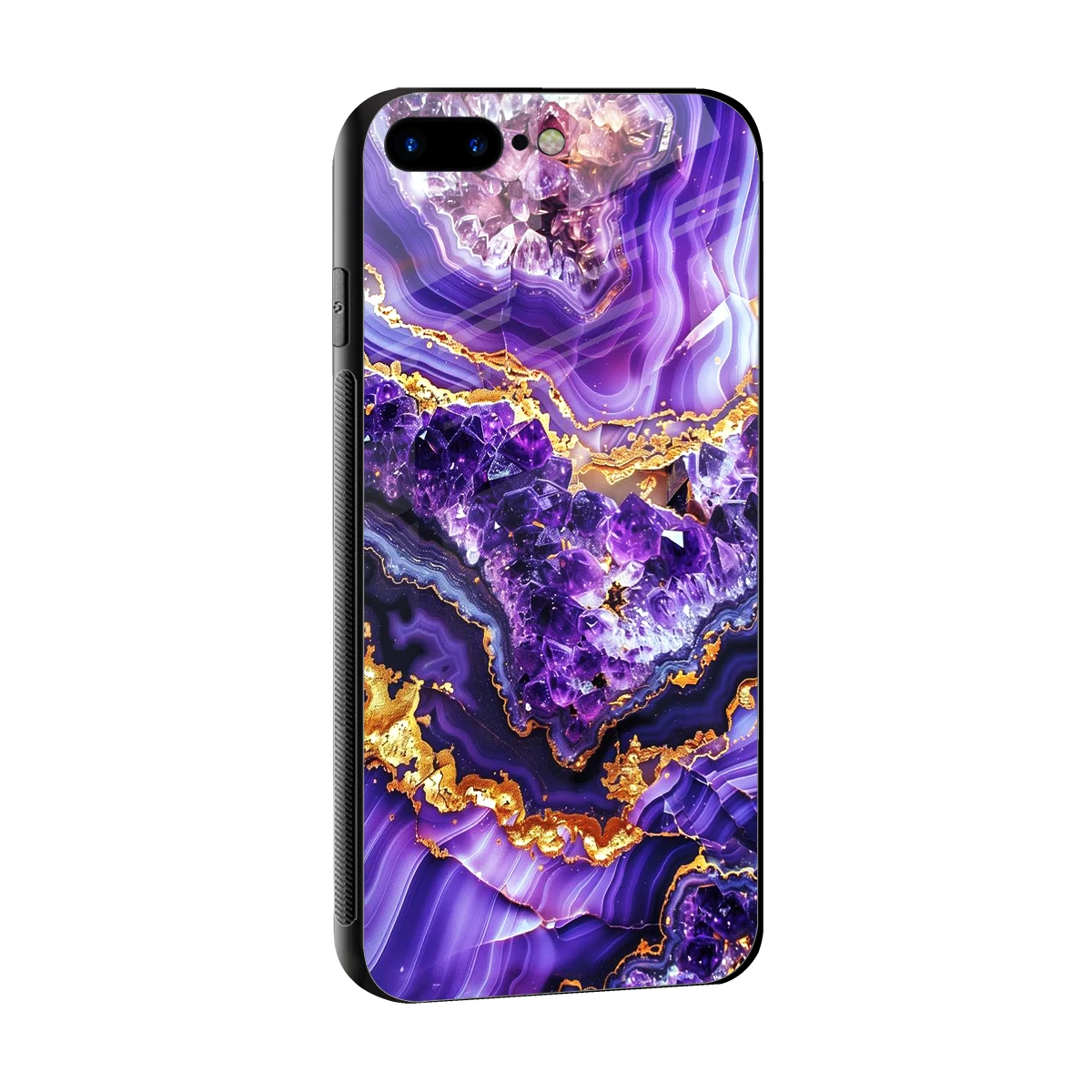 Purple Majesty sleek iphone 8 plus cover with tempered glass back and TPU edges