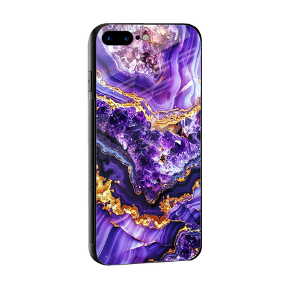 Purple Majesty sleek iphone 8 plus cover with tempered glass back and TPU edges
