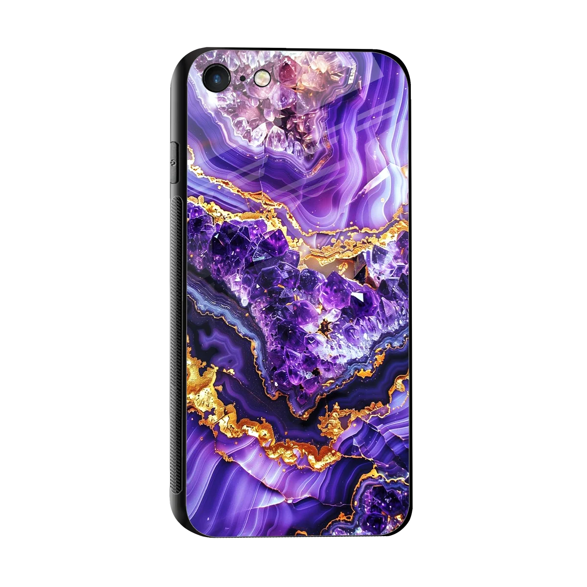 Purple Majesty sleek iphone 7 cover with tempered glass back and TPU edges