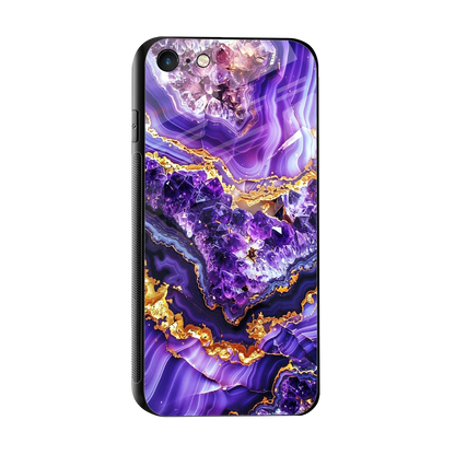 Purple Majesty sleek iphone 7 cover with tempered glass back and TPU edges