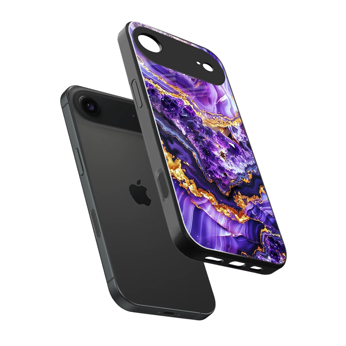 Purple Majesty sleek iphone air cover with tempered glass back and TPU edges