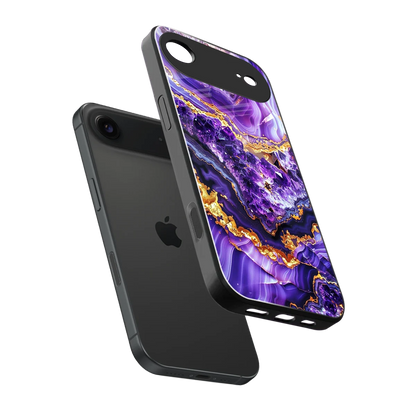 Purple Majesty sleek iphone air cover with tempered glass back and TPU edges
