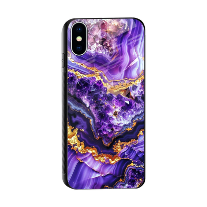 Purple Majesty sleek iphone x cover with tempered glass back and TPU edges