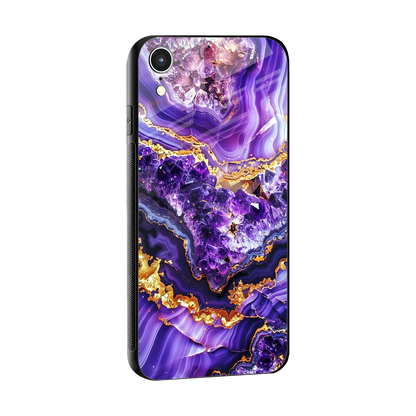 Purple Majesty sleek iphone xr cover with tempered glass back and TPU edges