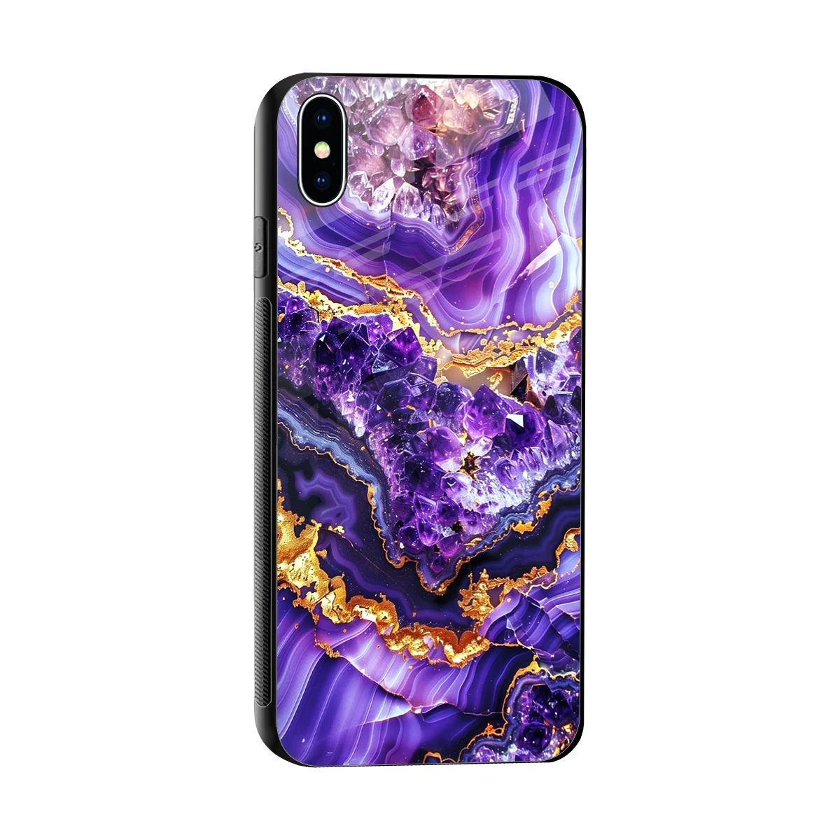 Purple Majesty sleek iphone xs max cover with tempered glass back and TPU edges