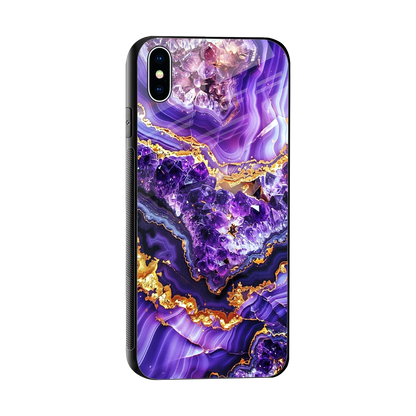 Purple Majesty sleek iphone xs max cover with tempered glass back and TPU edges
