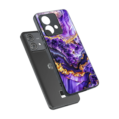 Purple Majesty sleek motorola edge 40 neo 5g cover with tempered glass back and TPU edges