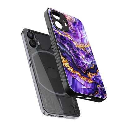 Purple Majesty sleek nothing phone 2 cover with tempered glass back and TPU edges