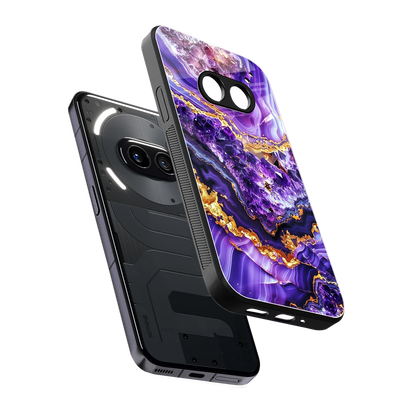 Purple Majesty sleek nothing phone 2a cover with tempered glass back and TPU edges