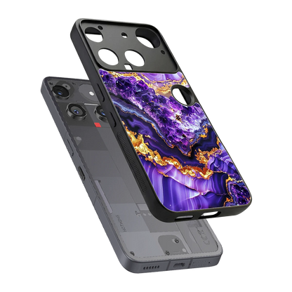 Purple Majesty sleek nothing phone 3 cover with tempered glass back and TPU edges