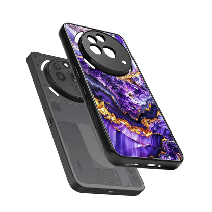 Purple Majesty sleek nothing phone 3a pro cover with tempered glass back and TPU edges