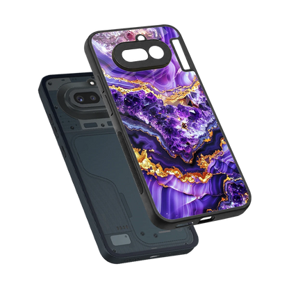 Purple Majesty sleek nothing phone 4a cover with tempered glass back and TPU edges