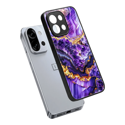 Purple Majesty sleek oneplus 13s cover with tempered glass back and TPU edges