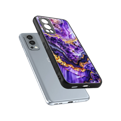 Purple Majesty sleek oneplus nord 2 cover with tempered glass back and TPU edges