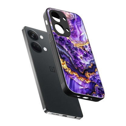 Purple Majesty sleek oneplus nord 3 cover with tempered glass back and TPU edges