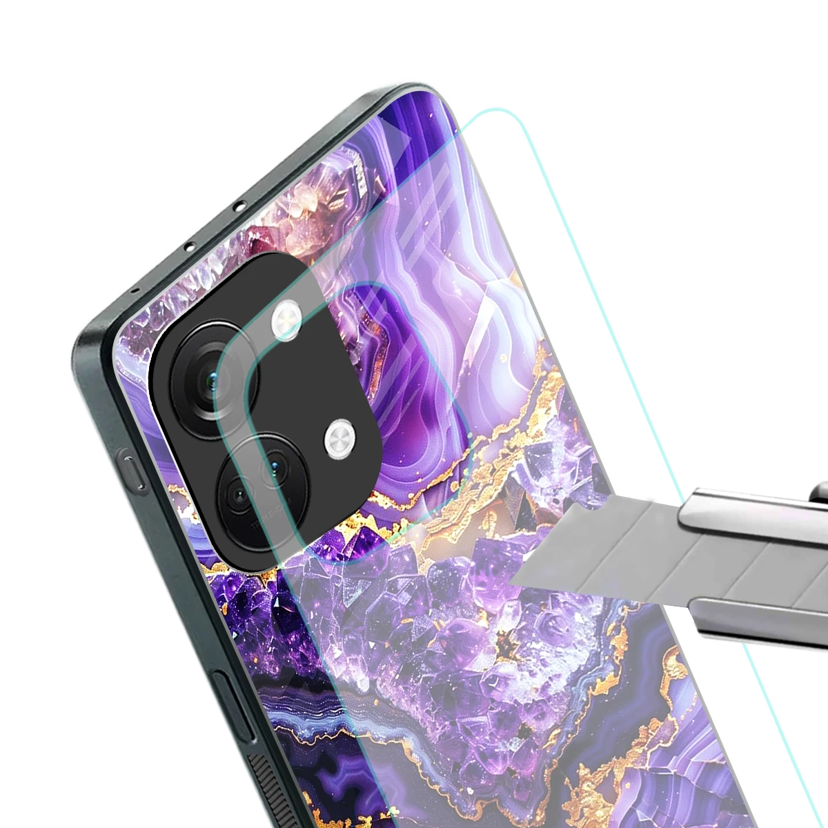 Purple Majesty stylish phone case for oneplus nord 3 | glossy glass and slim fit