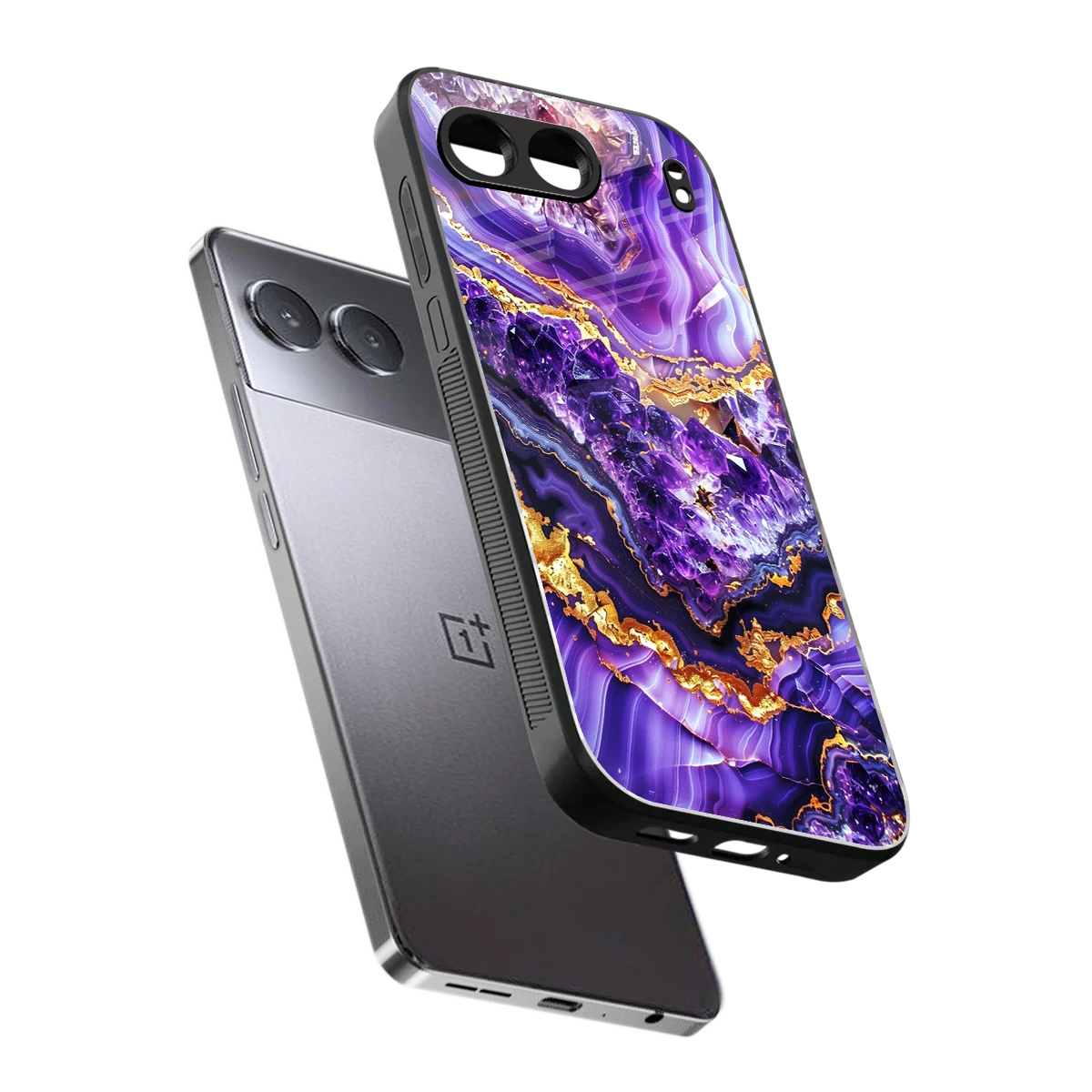 Purple Majesty sleek oneplus nord 4 cover with tempered glass back and TPU edges