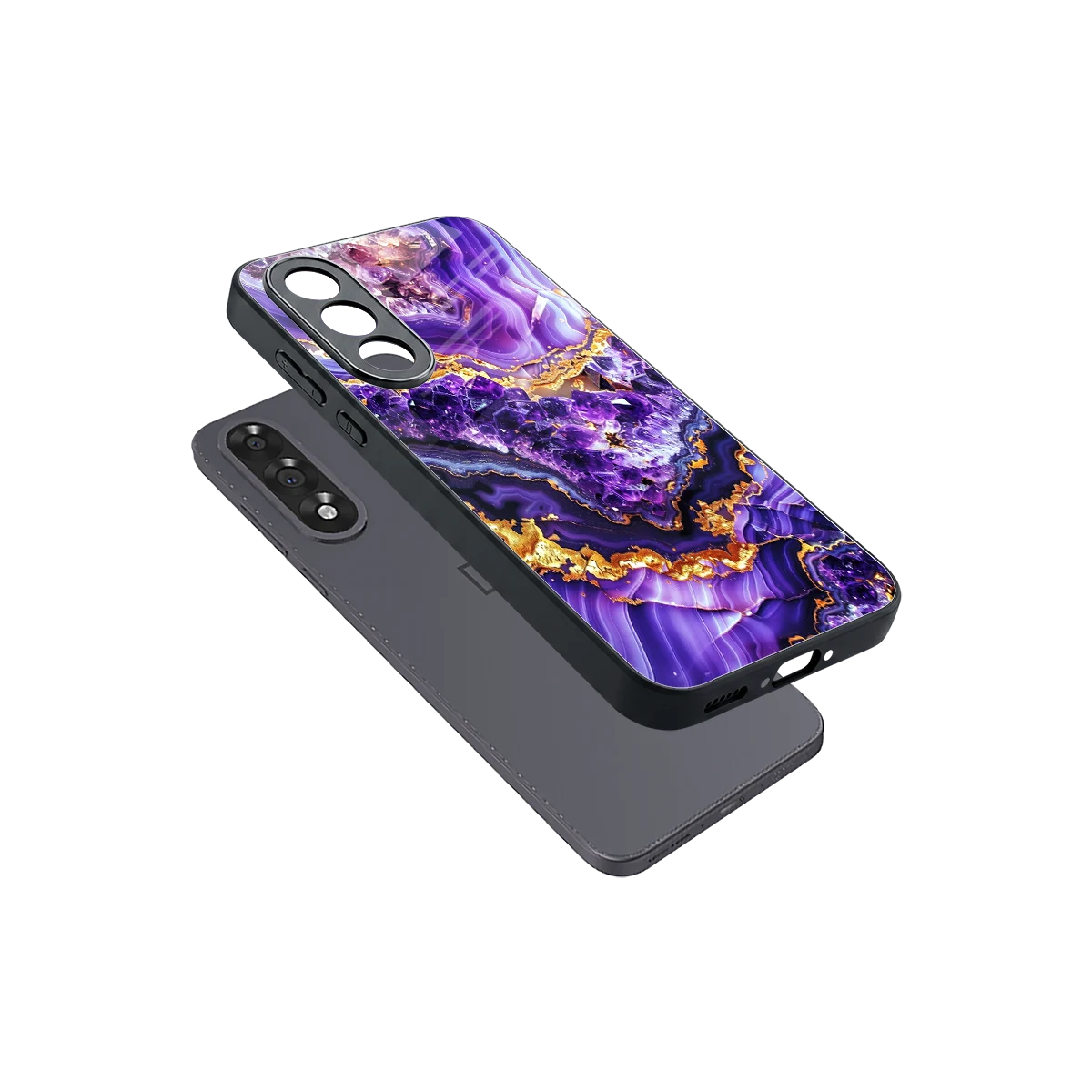 Purple Majesty sleek oneplus nord 5 cover with tempered glass back and TPU edges