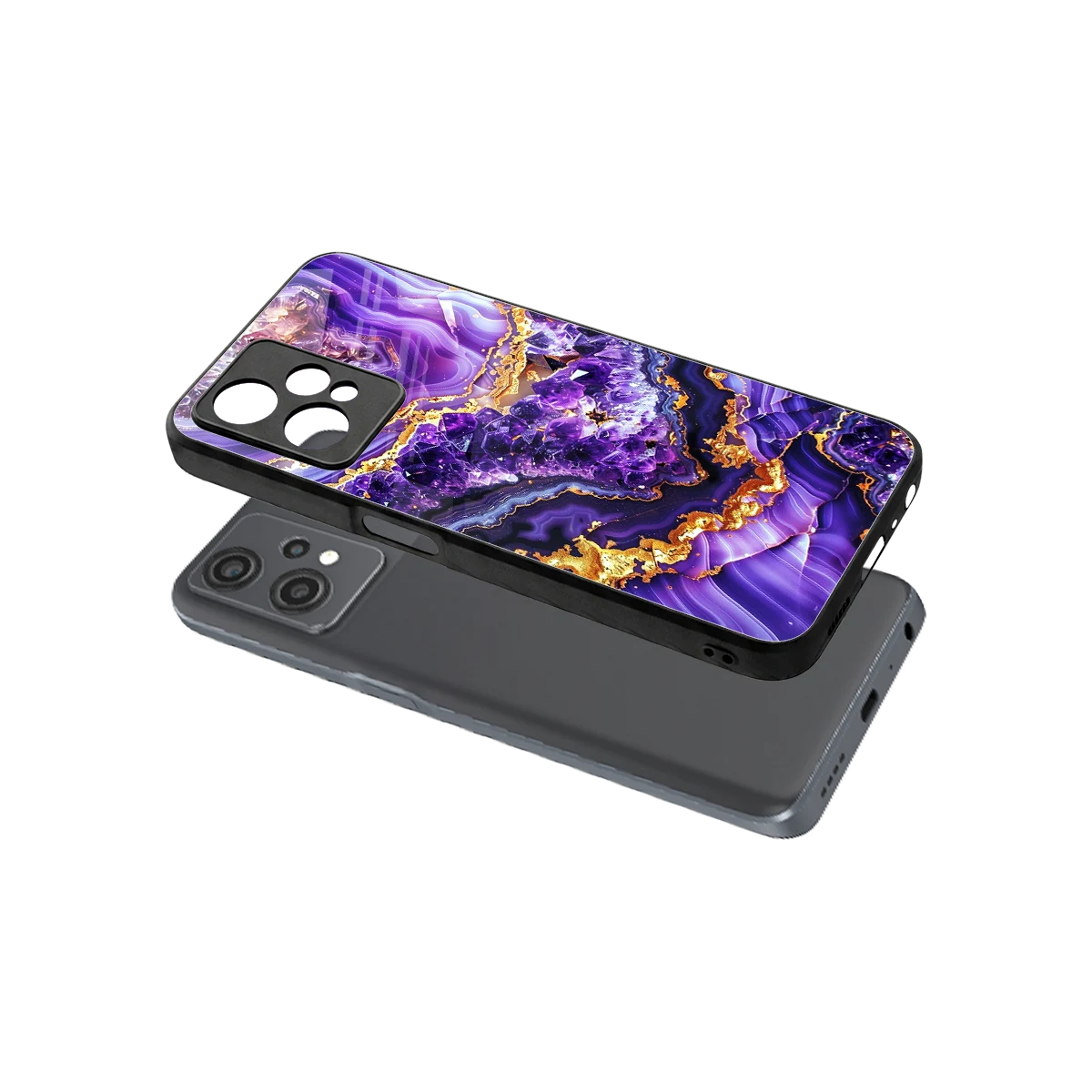 Purple Majesty sleek oneplus nord ce 2 lite cover with tempered glass back and TPU edges
