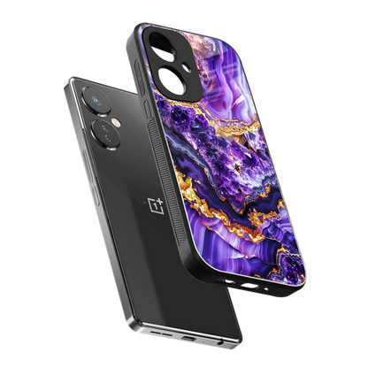 Purple Majesty sleek oneplus nord ce 3 cover with tempered glass back and TPU edges