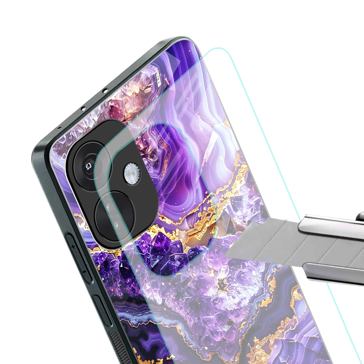 Purple Majesty stylish phone case for oneplus nord ce 3 | glossy glass and slim fit