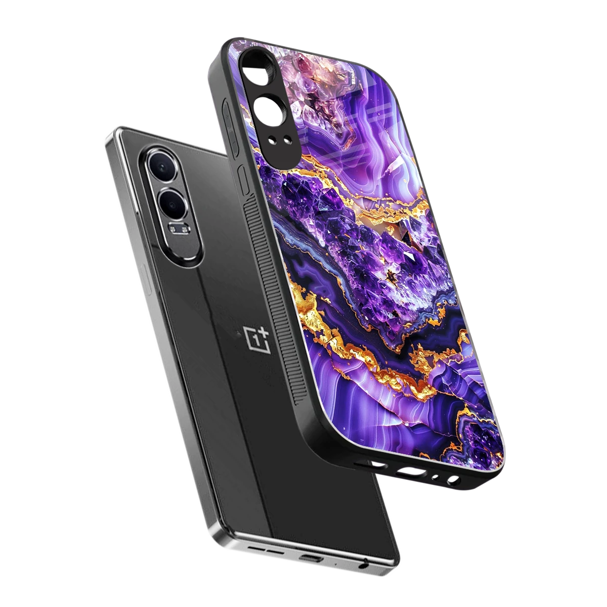 Purple Majesty sleek oneplus nord ce 4 lite cover with tempered glass back and TPU edges