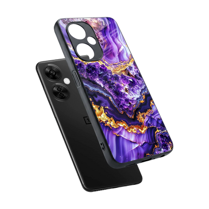Purple Majesty sleek oneplus nord ce 3 lite cover with tempered glass back and TPU edges