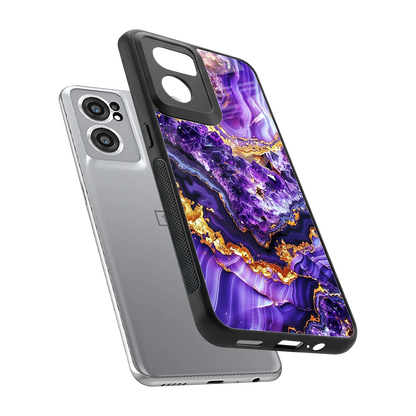 Purple Majesty sleek oneplus nord ce 2 cover with tempered glass back and TPU edges