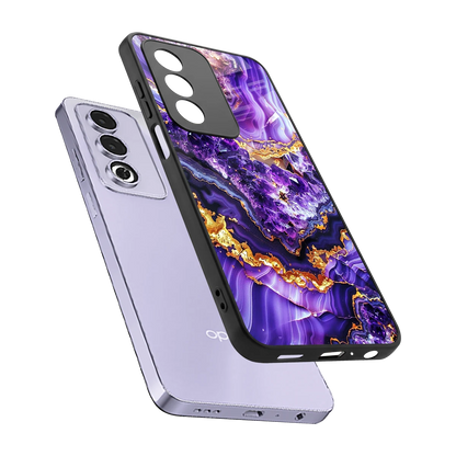 Purple Majesty sleek oppo a3 pro cover with tempered glass back and TPU edges