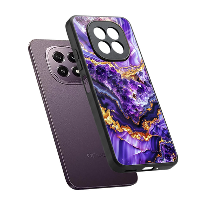 Purple Majesty sleek oppo f29 5g cover with tempered glass back and TPU edges