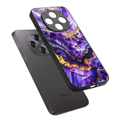 Purple Majesty sleek oppo f31 pro 5g cover with tempered glass back and TPU edges