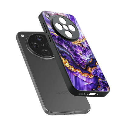 Purple Majesty sleek oppo find x8 cover with tempered glass back and TPU edges