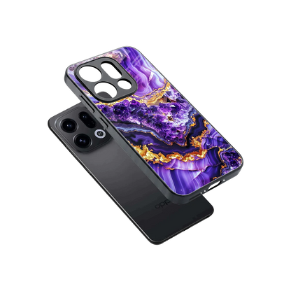 Purple Majesty sleek oppo find x9 cover with tempered glass back and TPU edges