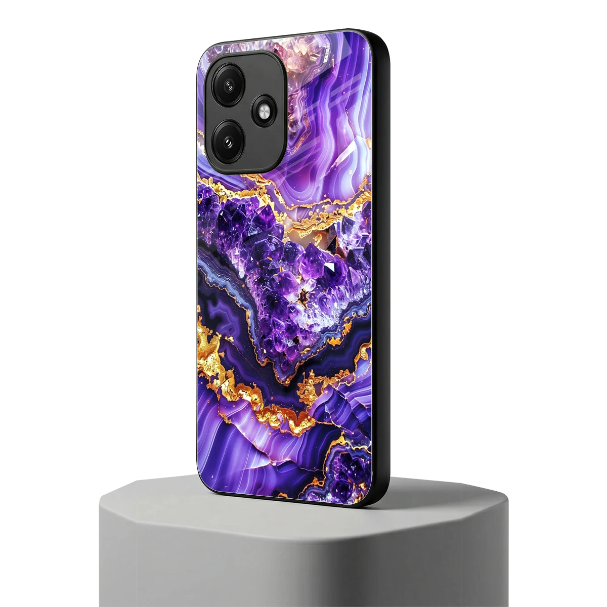 Purple Majesty redmi 12 5g mobile cover | shockproof glass phone case