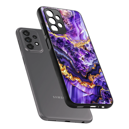 Purple Majesty sleek samsung galaxy a23 cover with tempered glass back and TPU edges