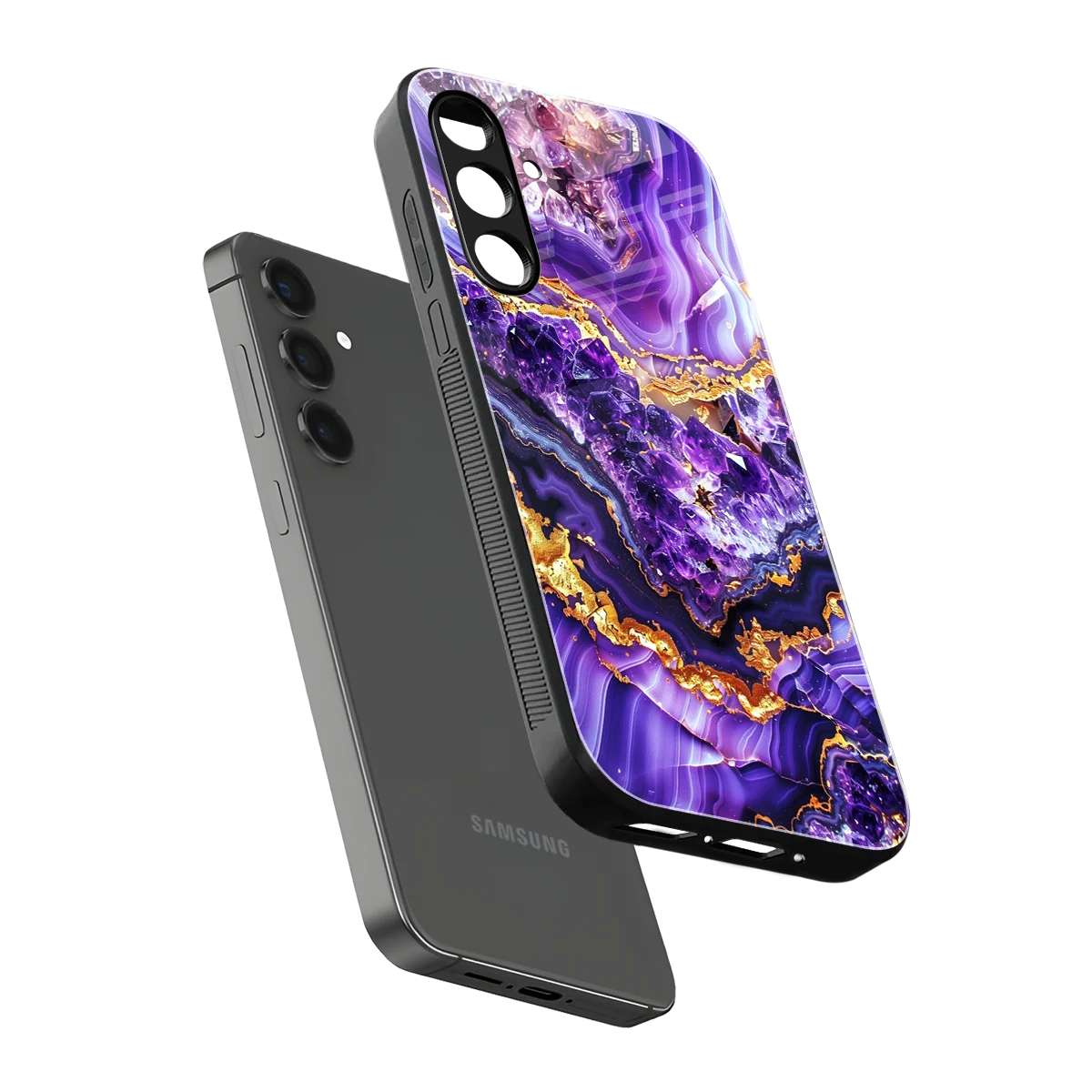 Purple Majesty sleek samsung galaxy a16 5g cover with tempered glass back and TPU edges