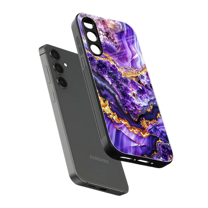Purple Majesty sleek samsung galaxy m34 5g cover with tempered glass back and TPU edges