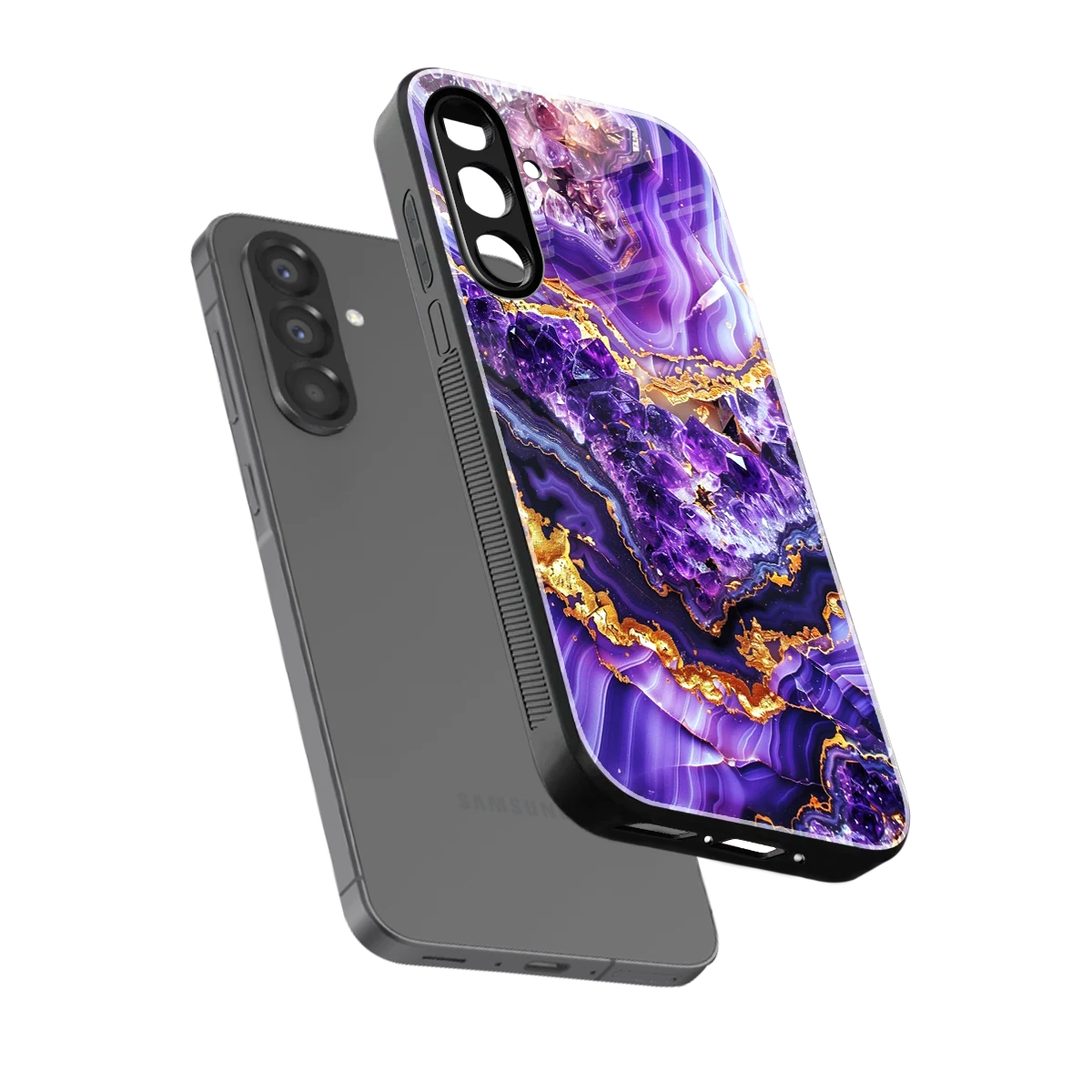 Purple Majesty sleek samsung galaxy a17 5g cover with tempered glass back and TPU edges
