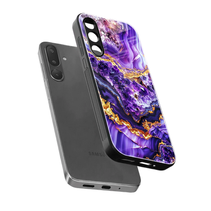 Purple Majesty sleek samsung galaxy m56 5g cover with tempered glass back and TPU edges
