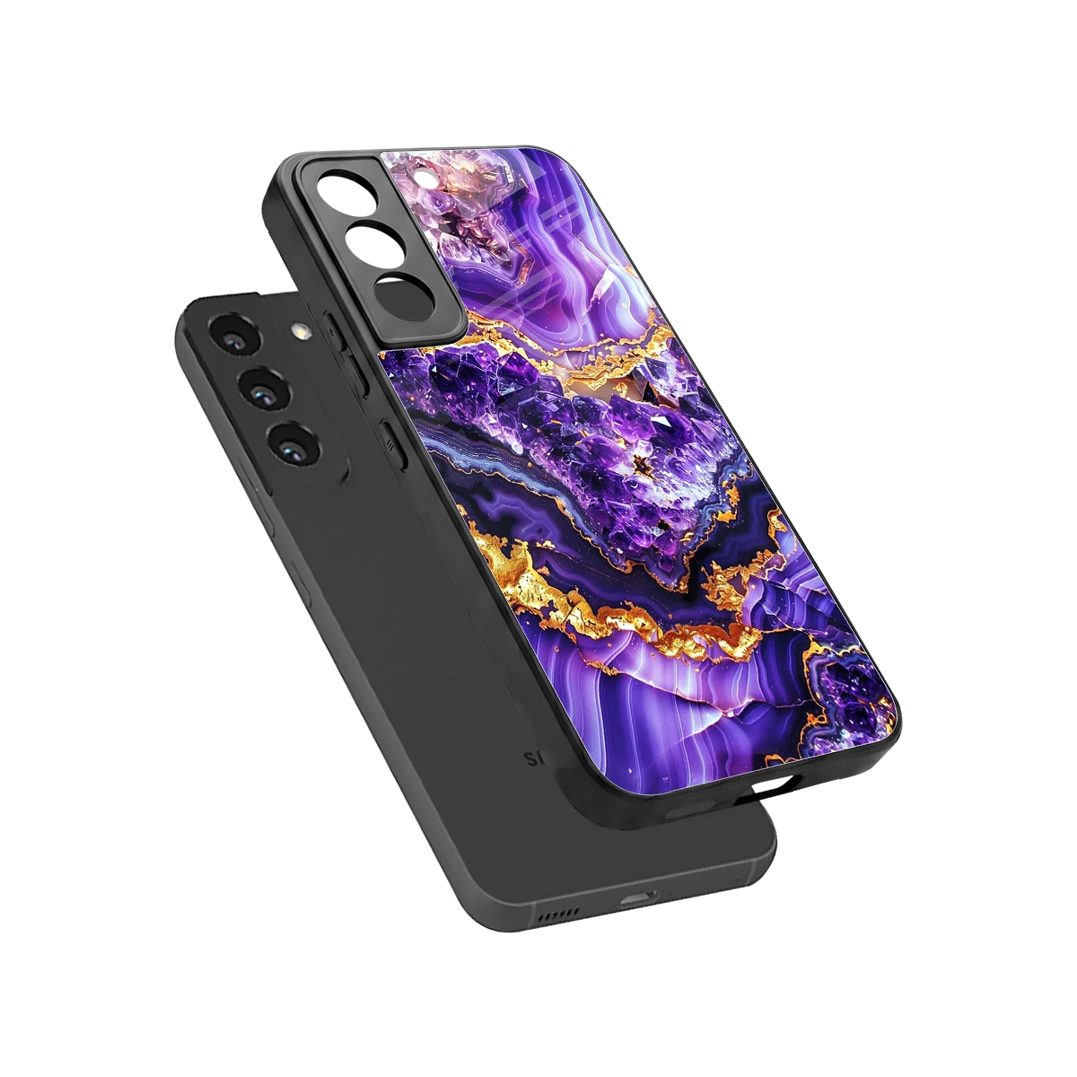 Purple Majesty sleek samsung galaxy s22 cover with tempered glass back and TPU edges