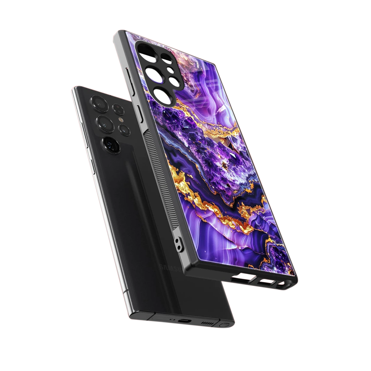 Purple Majesty sleek samsung galaxy s23 ultra cover with tempered glass back and TPU edges