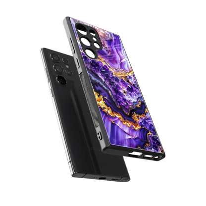 Purple Majesty sleek samsung galaxy s23 ultra cover with tempered glass back and TPU edges