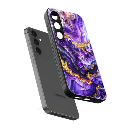 Purple Majesty sleek samsung galaxy s25 plus cover with tempered glass back and TPU edges
