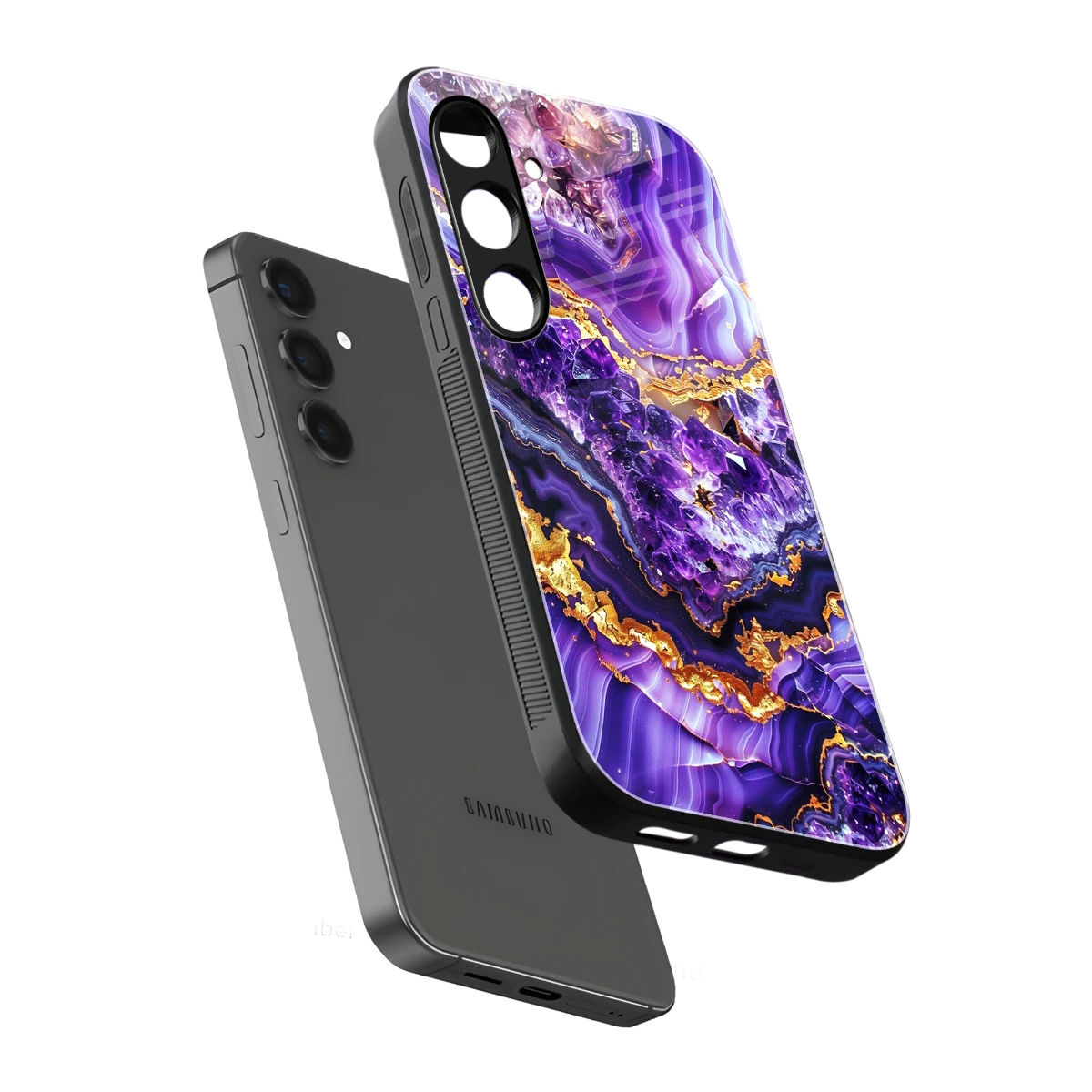 Purple Majesty sleek samsung galaxy s23 fe cover with tempered glass back and TPU edges