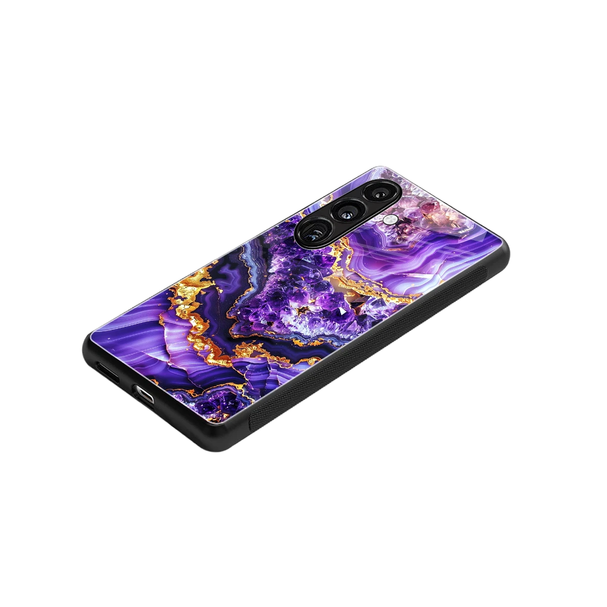 Purple Majesty stylish phone case for samsung galaxy s25 | glossy glass and slim fit