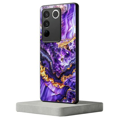 Purple Majesty vivo v27 5g mobile cover | shockproof glass phone case
