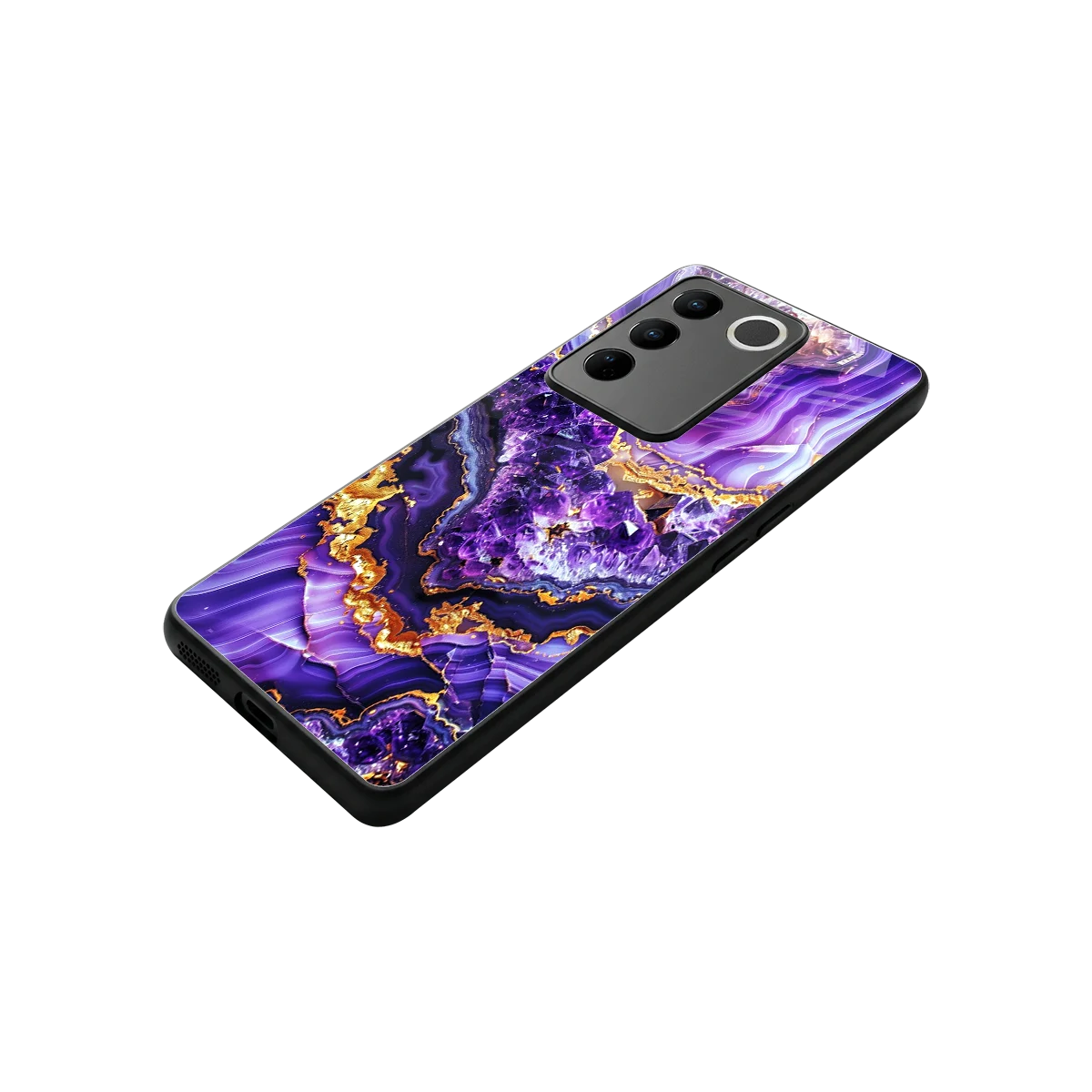 Purple Majesty stylish phone case for vivo v27 5g | glossy glass and slim fit