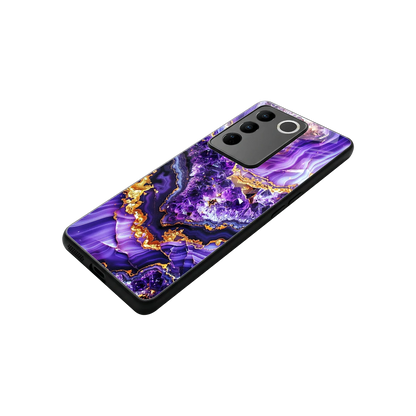 Purple Majesty stylish phone case for vivo v27 5g | glossy glass and slim fit
